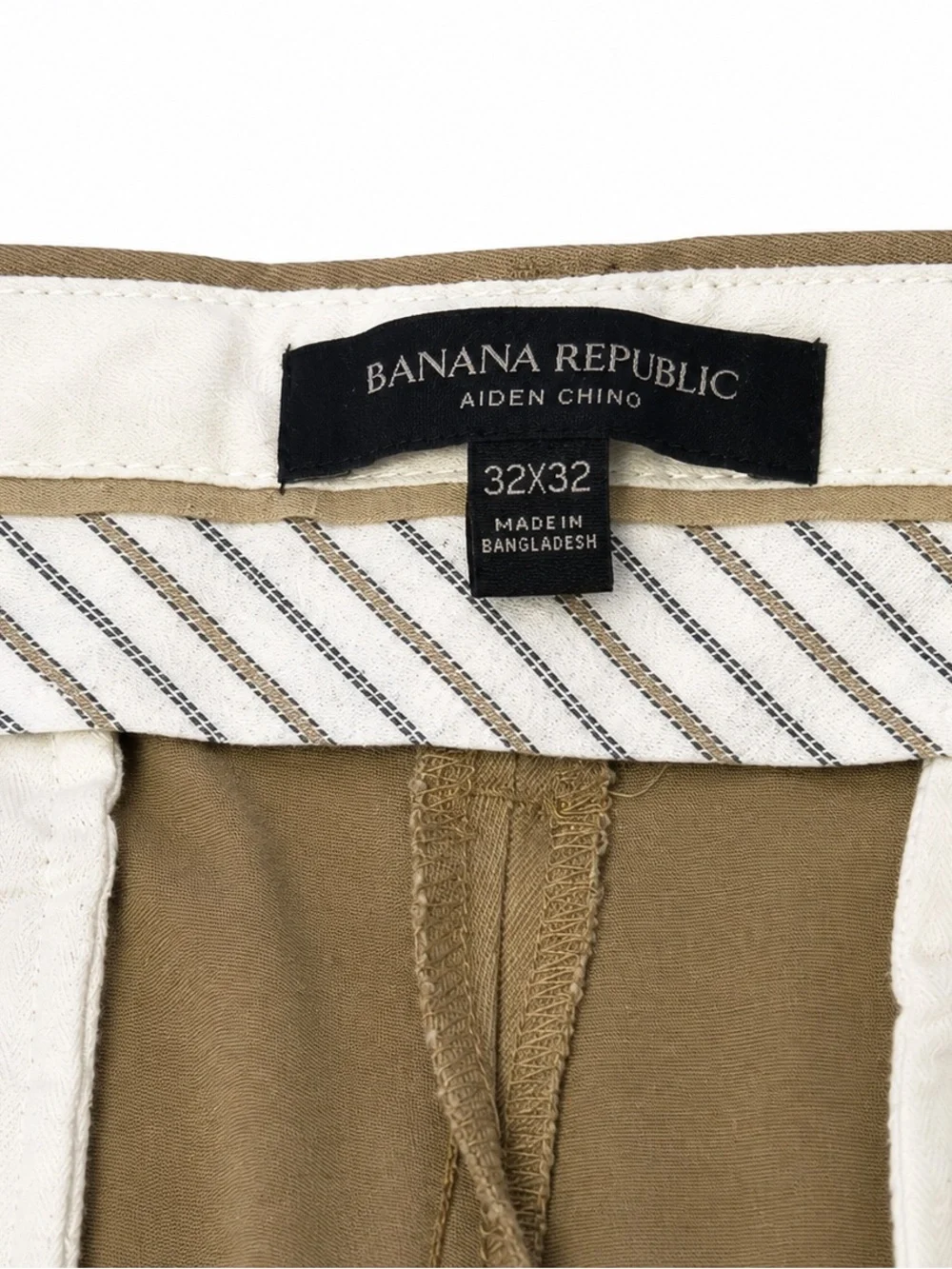 Banana Republic Aiden Chino Pants Mens 32x32 Khaki Tan Slim Fit Stretch